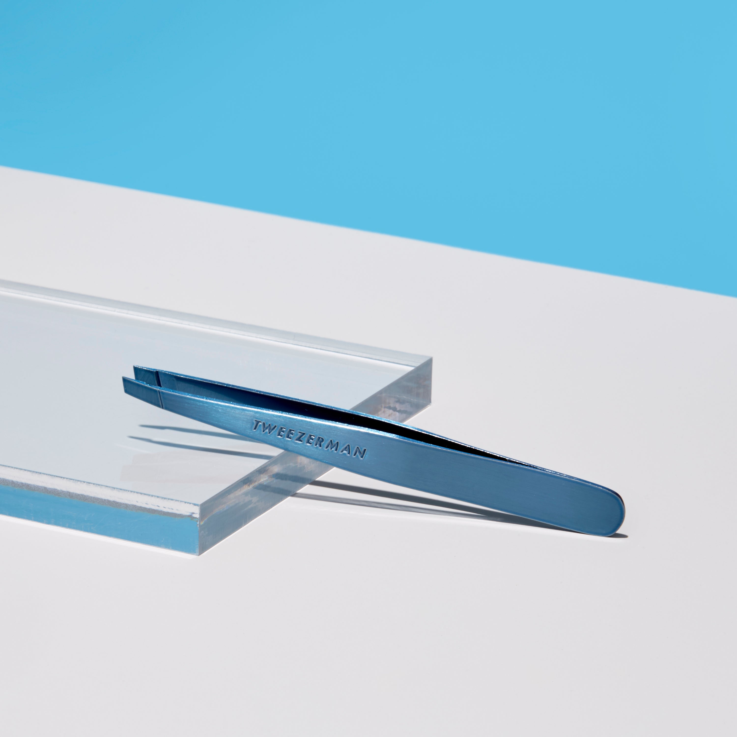 Blue Slant Tweezer