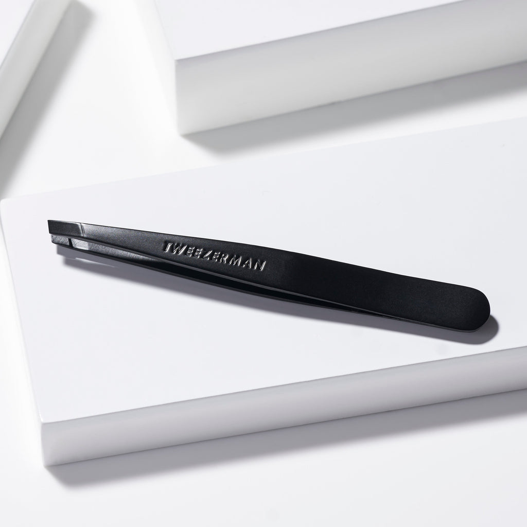 Black Matte Slant Tweezer