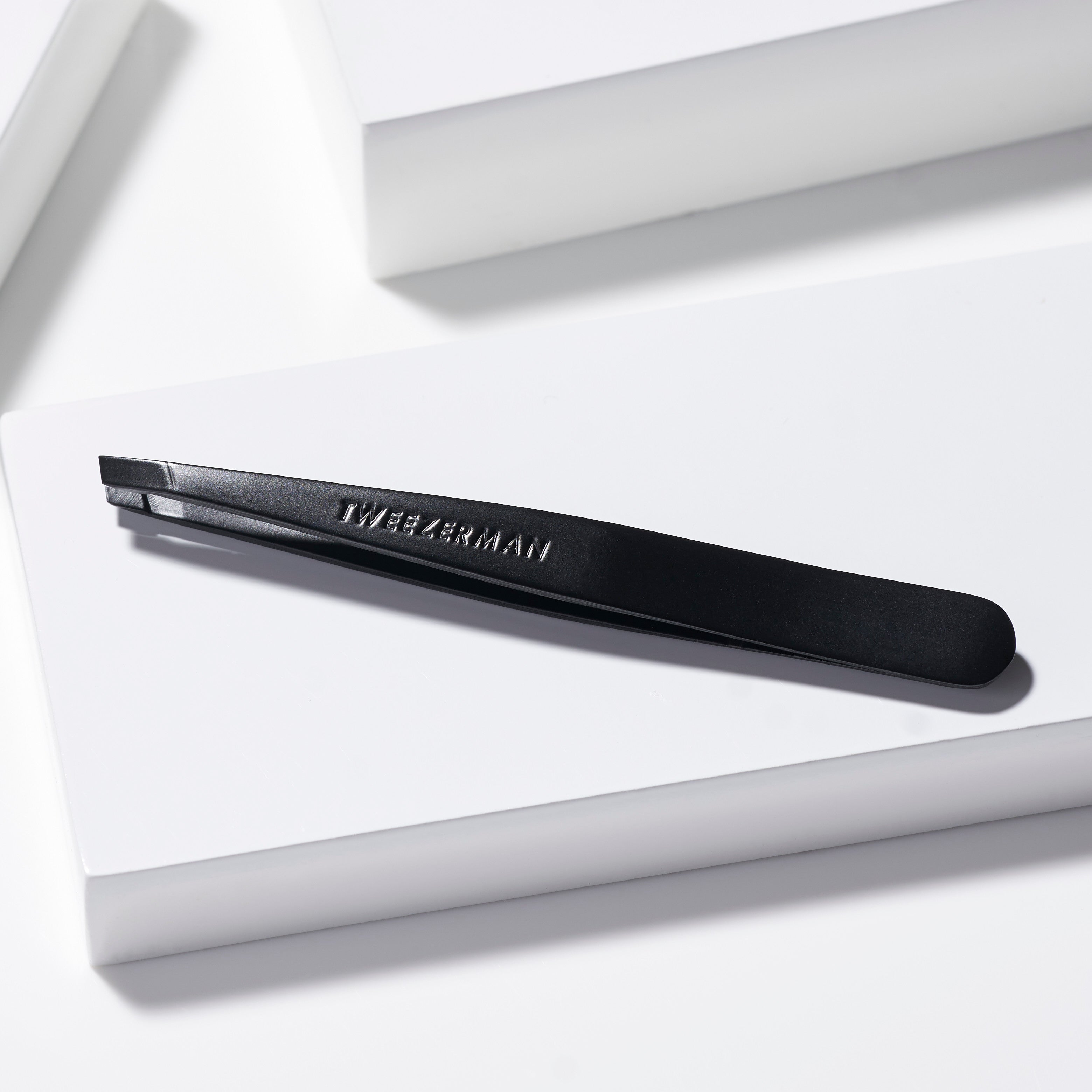 Black Matte Slant Tweezer