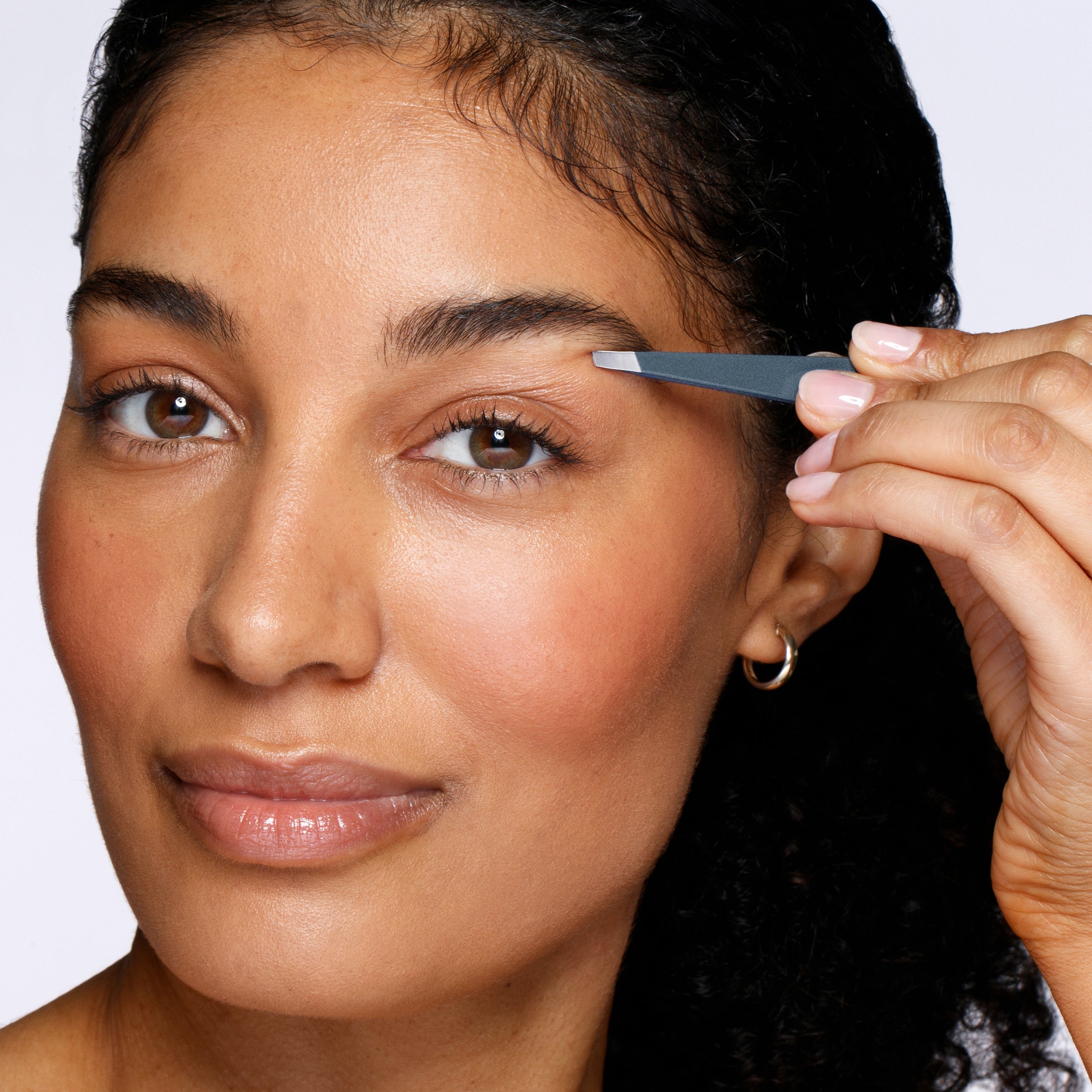 Blue Stone Slant Tweezer