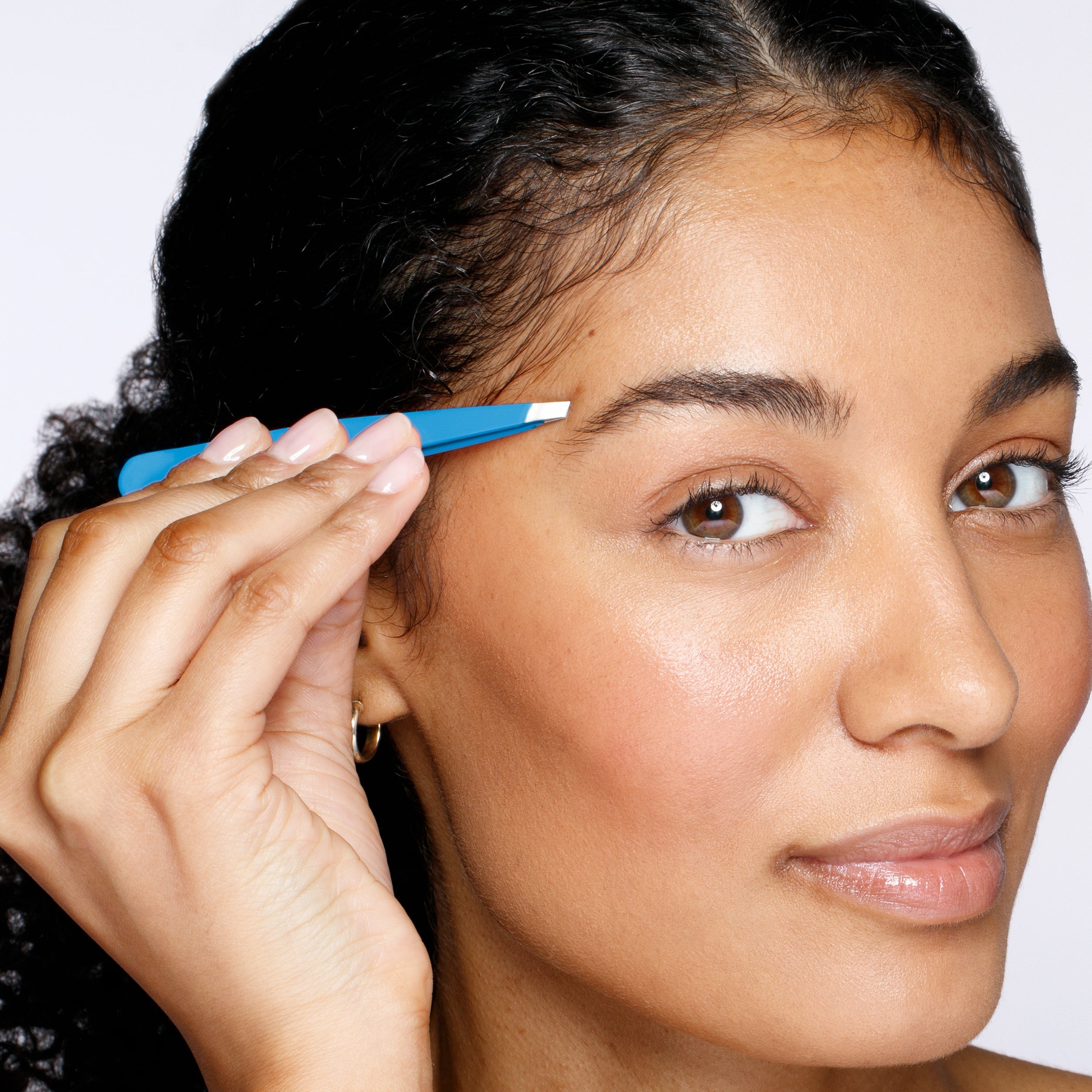 Blue Jewel Slant Tweezer