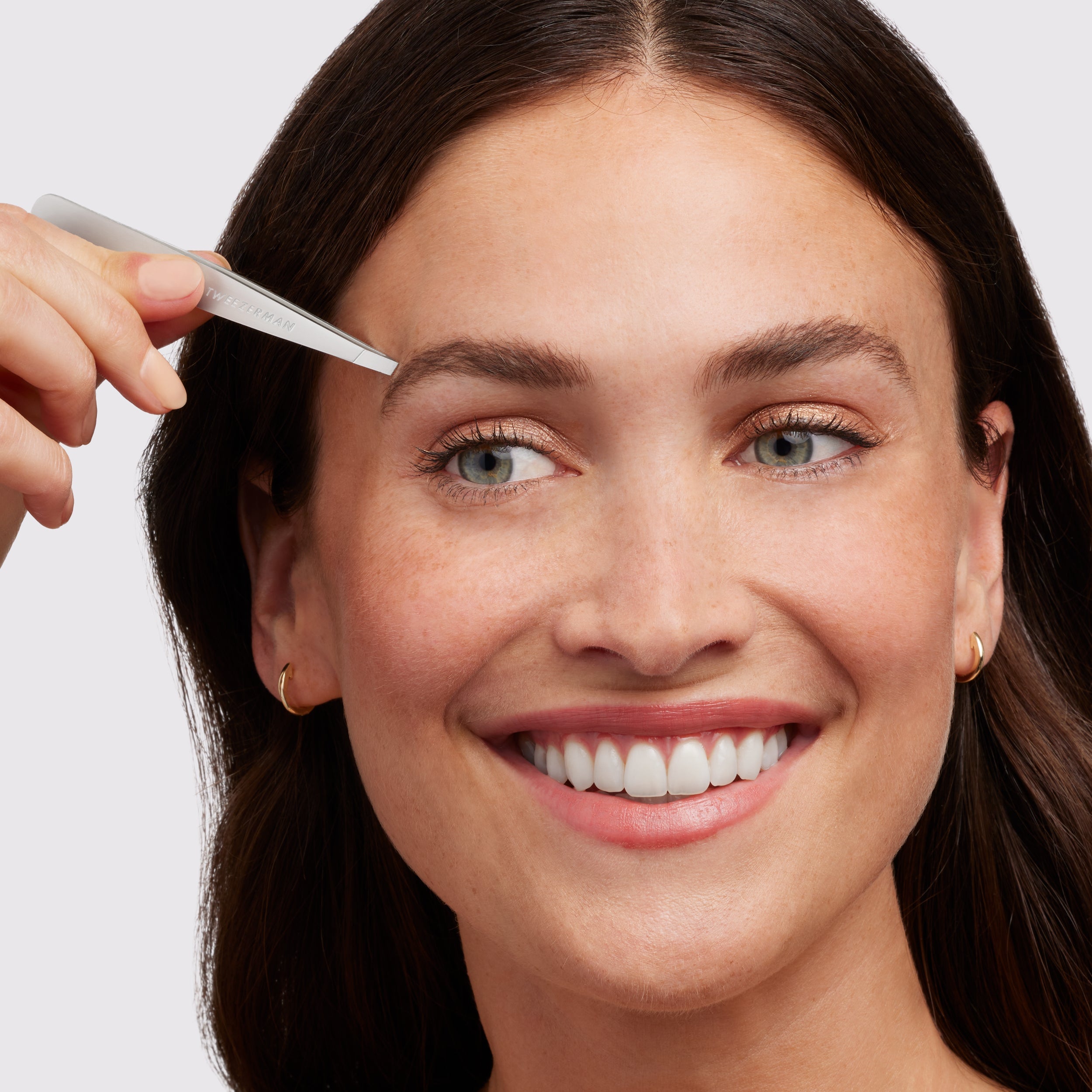 Platinum Silver Slant Tweezer