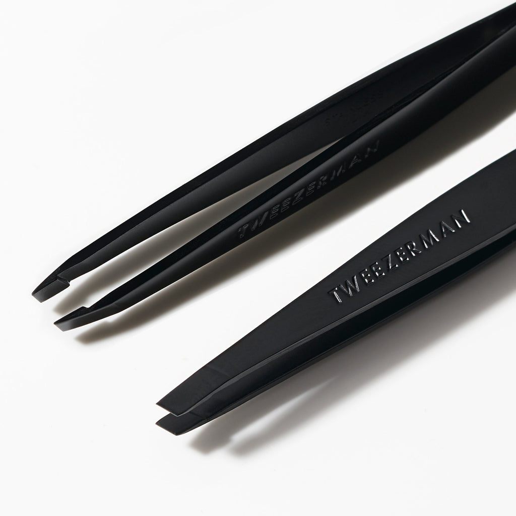 Black Matte Slant Tweezer