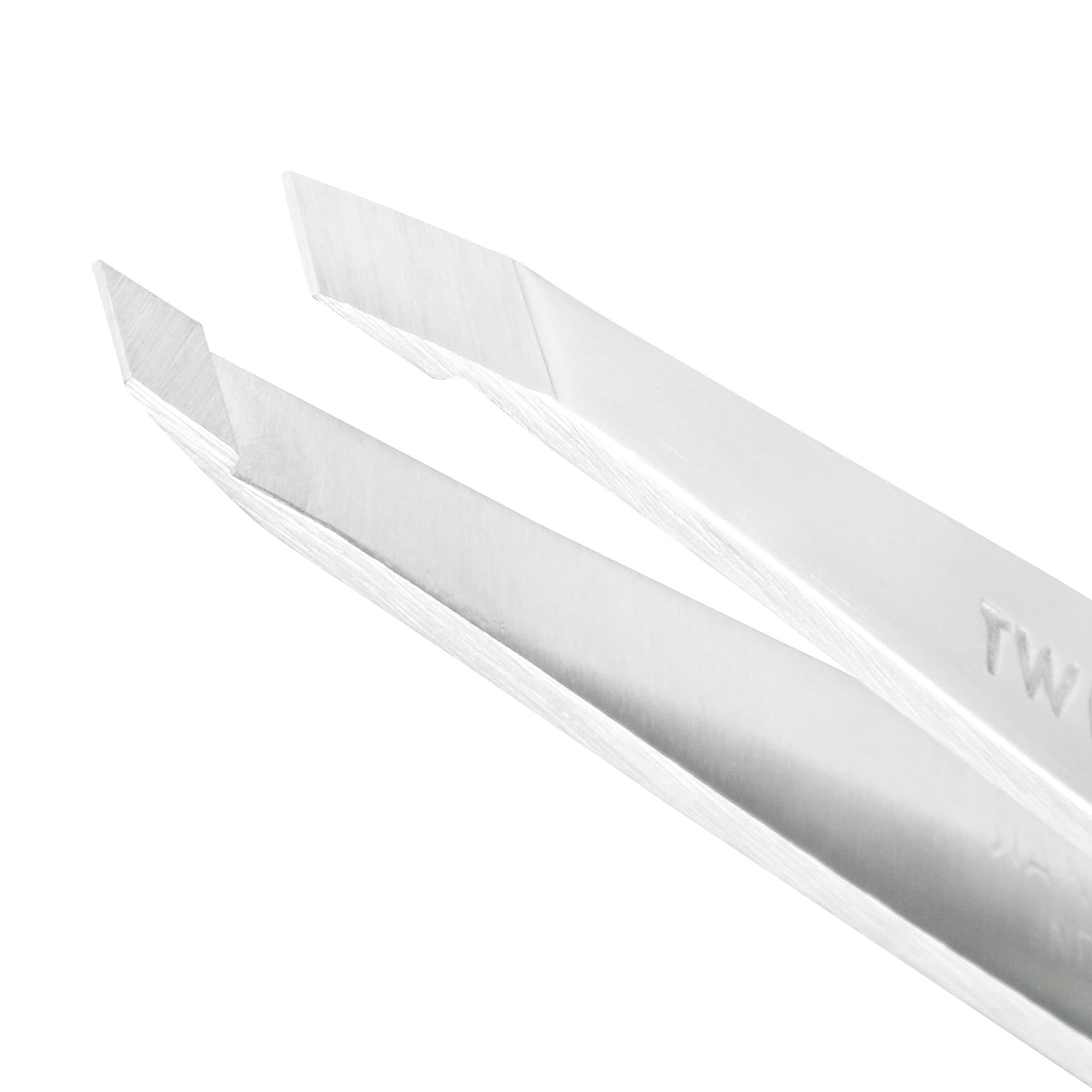 Platinum Silver Slant Tweezer